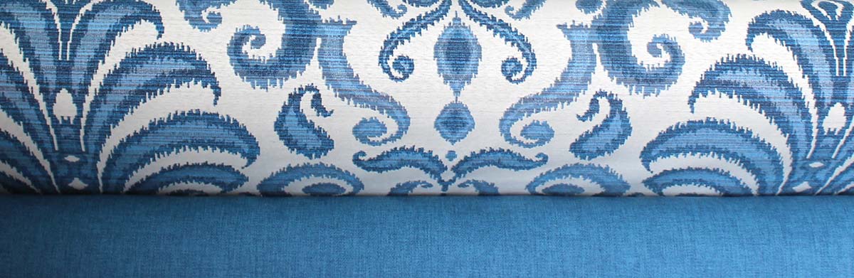 blue and white print fabric